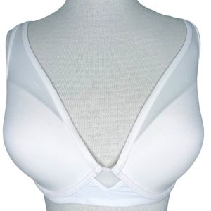 2 ThirdLove 24/7 Pima Cotton Plunge Bras sz 32E Contour Uplift Soft Ivory Cream